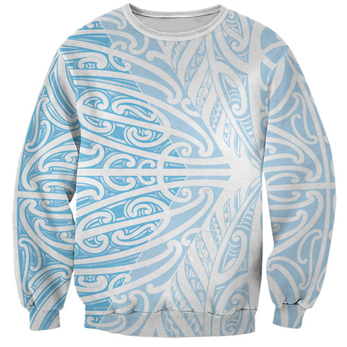 Blue New Zealand Puhoro Maori Tattoo Sweatshirt