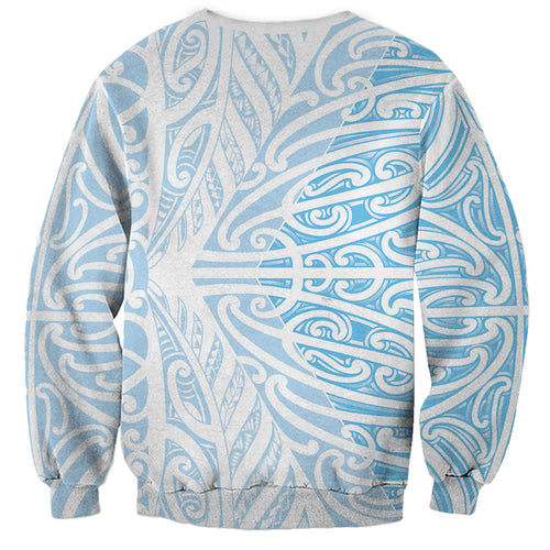 Blue New Zealand Puhoro Maori Tattoo Sweatshirt