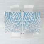 Blue New Zealand Puhoro Maori Tattoo Tablecloth