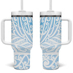Blue New Zealand Puhoro Maori Tattoo Tumbler With Handle