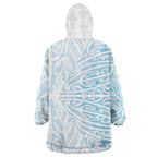 Blue New Zealand Puhoro Maori Tattoo Wearable Blanket Hoodie