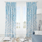 Blue New Zealand Puhoro Maori Tattoo Window Curtain