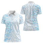 Blue New Zealand Puhoro Maori Tattoo Women Polo Shirt