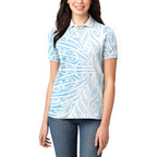 Blue New Zealand Puhoro Maori Tattoo Women Polo Shirt