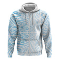 Blue New Zealand Puhoro Maori Tattoo Zip Hoodie