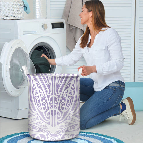 Purple New Zealand Puhoro Maori Tattoo Laundry Basket