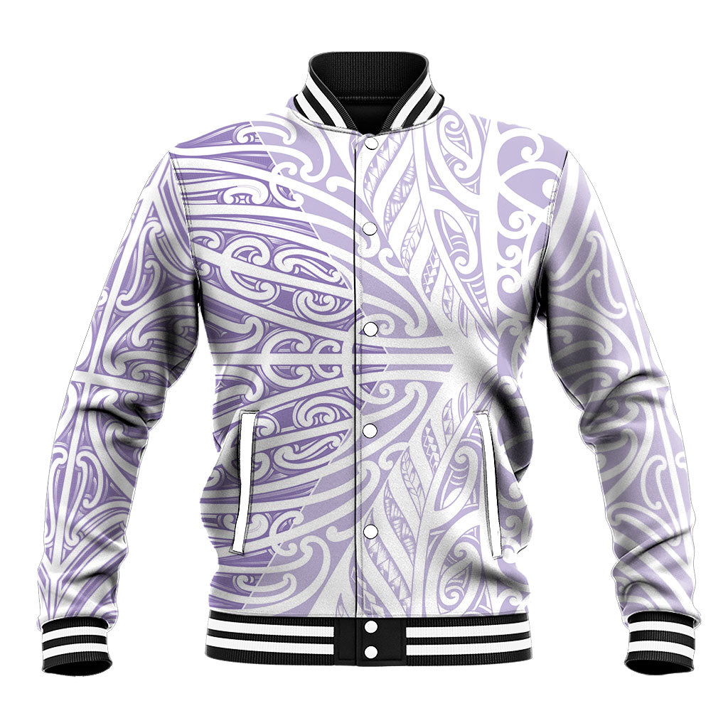 Purple New Zealand Puhoro Maori Tattoo Baseball Jacket