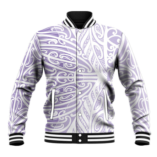 Purple New Zealand Puhoro Maori Tattoo Baseball Jacket
