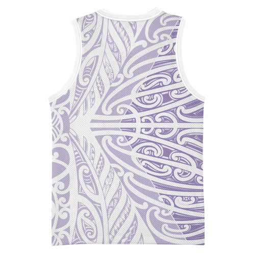 Purple New Zealand Puhoro Maori Tattoo Basketball Jersey