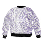 Purple New Zealand Puhoro Maori Tattoo Bomber Jacket