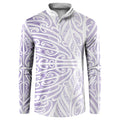 Purple New Zealand Puhoro Maori Tattoo Button Sweatshirt