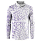 Purple New Zealand Puhoro Maori Tattoo Button Sweatshirt
