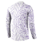 Purple New Zealand Puhoro Maori Tattoo Button Sweatshirt
