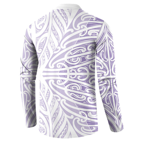 Purple New Zealand Puhoro Maori Tattoo Button Sweatshirt