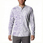 Purple New Zealand Puhoro Maori Tattoo Button Sweatshirt