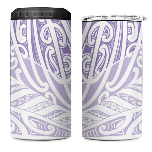 Purple New Zealand Puhoro Maori Tattoo 4 in 1 Can Cooler Tumbler