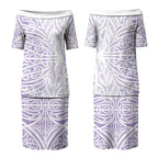 Purple New Zealand Puhoro Maori Tattoo Couples Matching Puletasi and Hawaiian Shirt LT14