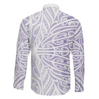 Purple New Zealand Puhoro Maori Tattoo Family Matching Mermaid Dress and Hawaiian Shirt