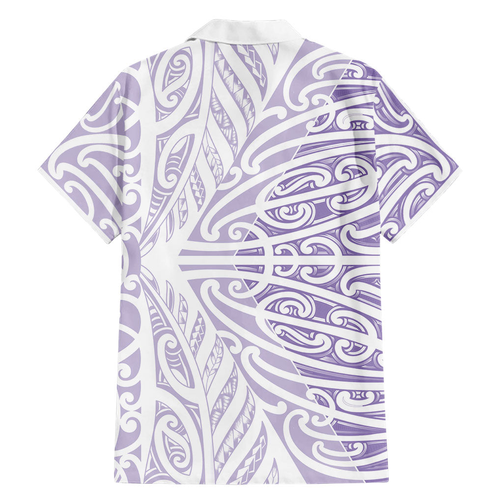 Purple New Zealand Puhoro Maori Tattoo Family Matching Puletasi and Hawaiian Shirt
