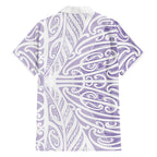 Purple New Zealand Puhoro Maori Tattoo Family Matching Puletasi and Hawaiian Shirt