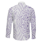 Purple New Zealand Puhoro Maori Tattoo Family Matching Puletasi and Hawaiian Shirt