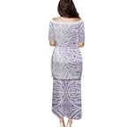 Purple New Zealand Puhoro Maori Tattoo Family Matching Puletasi and Hawaiian Shirt