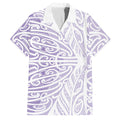 Purple New Zealand Puhoro Maori Tattoo Family Matching Short Sleeve Bodycon Dress and Hawaiian Shirt