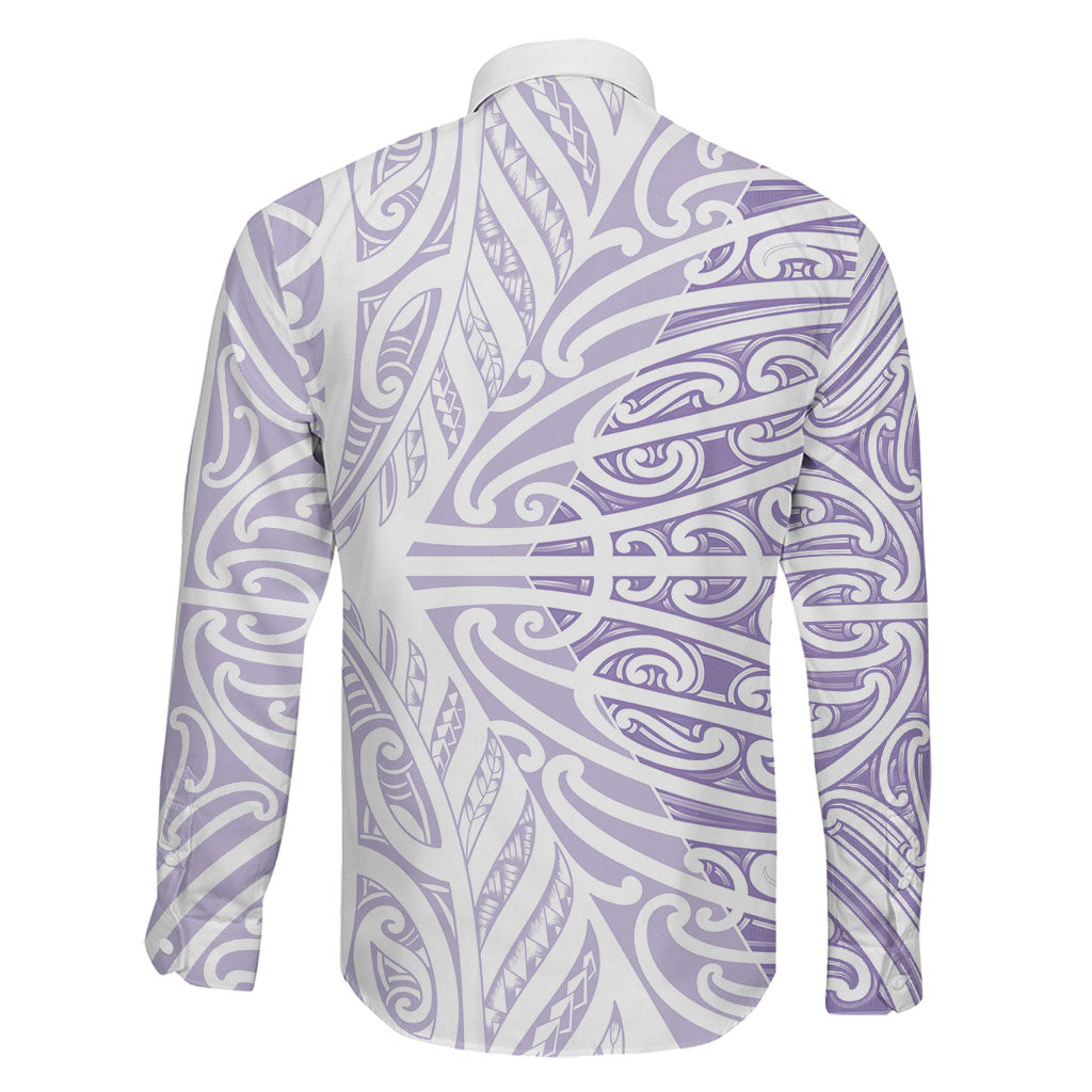 Purple New Zealand Puhoro Maori Tattoo Family Matching Tank Maxi Dress and Hawaiian Shirt
