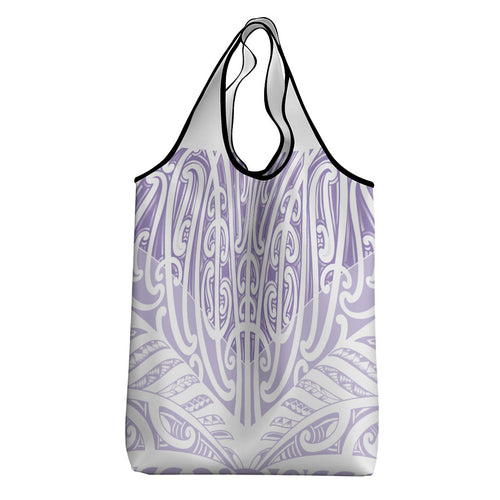 Purple New Zealand Puhoro Maori Tattoo Grocery Bag
