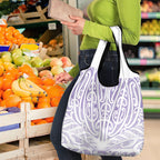 Purple New Zealand Puhoro Maori Tattoo Grocery Bag