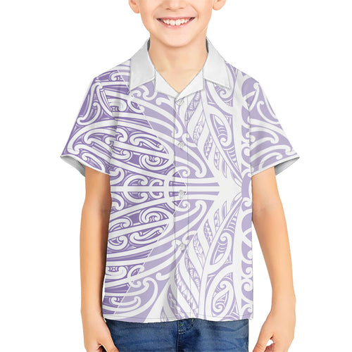 Purple New Zealand Puhoro Maori Tattoo Hawaiian Shirt