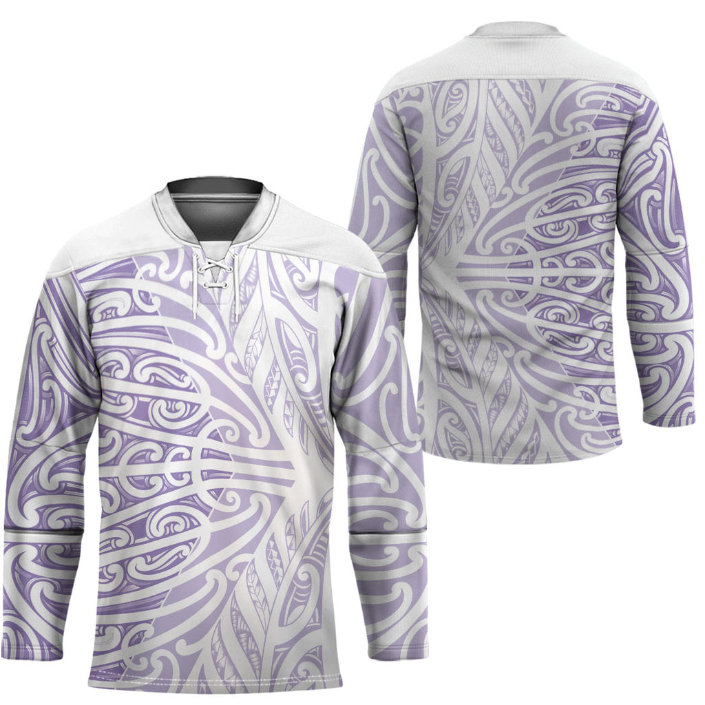 Purple New Zealand Puhoro Maori Tattoo Hockey Jersey