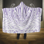 Purple New Zealand Puhoro Maori Tattoo Hooded Blanket