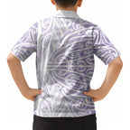 Purple New Zealand Puhoro Maori Tattoo Kid Hawaiian Shirt LT14