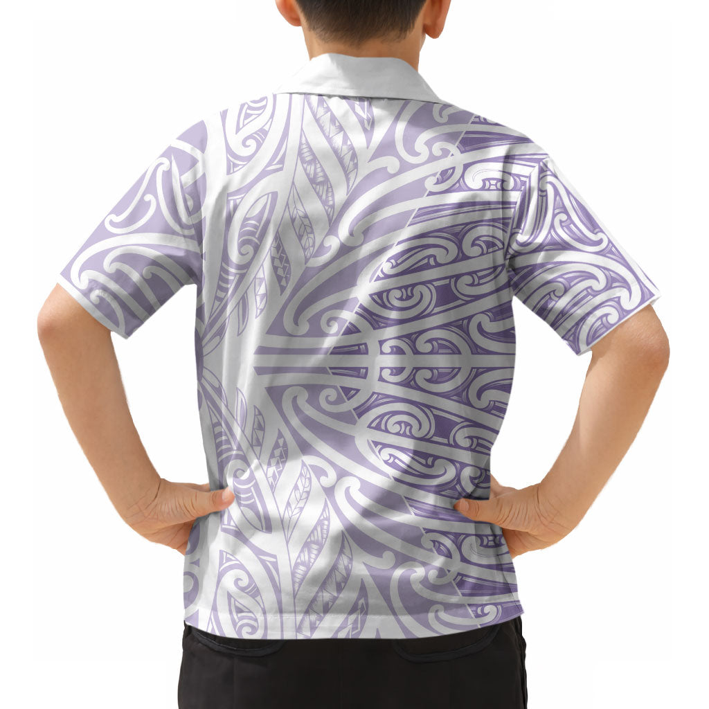 Purple New Zealand Puhoro Maori Tattoo Kid Hawaiian Shirt LT14