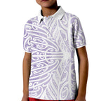 Purple New Zealand Puhoro Maori Tattoo Kid Polo Shirt
