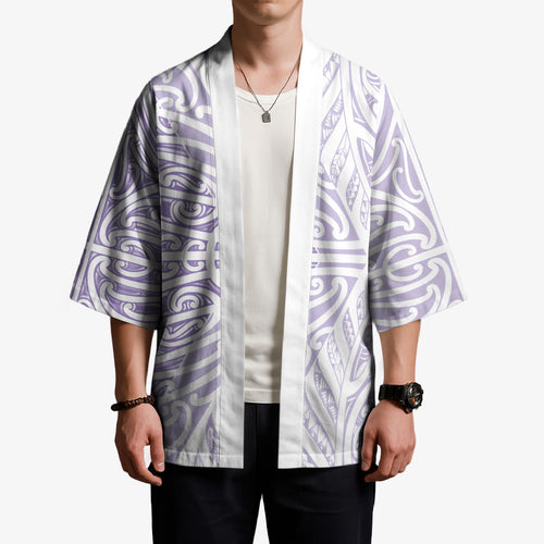 Purple New Zealand Puhoro Maori Tattoo Kimono
