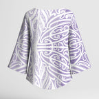 Purple New Zealand Puhoro Maori Tattoo Kimono Sleeve Blouse