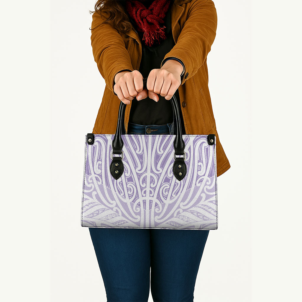 Purple New Zealand Puhoro Maori Tattoo Leather Bag