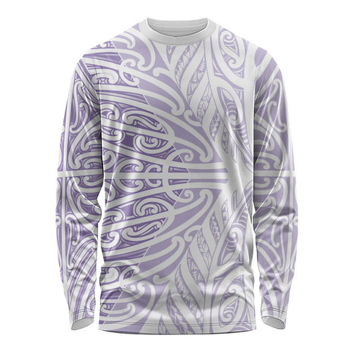 Purple New Zealand Puhoro Maori Tattoo Long Sleeve Shirt
