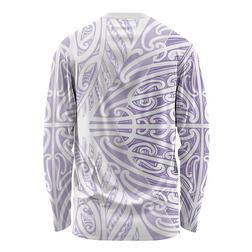 Purple New Zealand Puhoro Maori Tattoo Long Sleeve Shirt