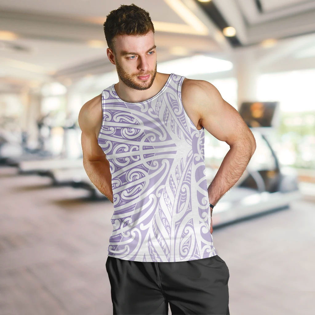 Purple New Zealand Puhoro Maori Tattoo Men Tank Top