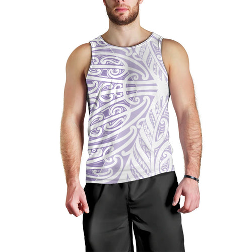 Purple New Zealand Puhoro Maori Tattoo Men Tank Top