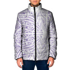 Purple New Zealand Puhoro Maori Tattoo Padded Jacket