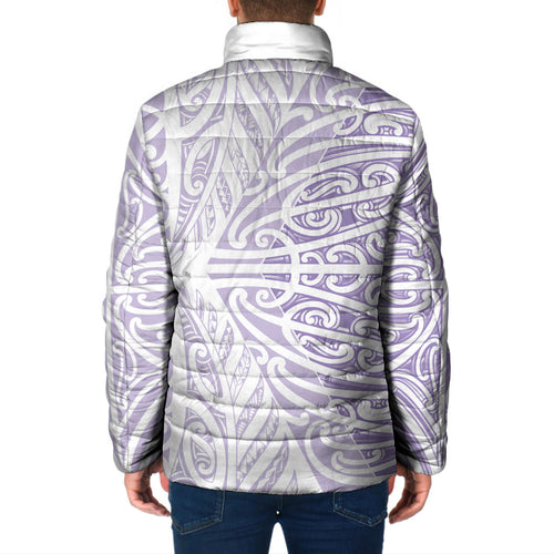 Purple New Zealand Puhoro Maori Tattoo Padded Jacket