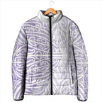 Purple New Zealand Puhoro Maori Tattoo Padded Jacket
