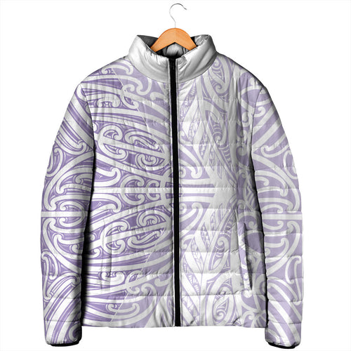 Purple New Zealand Puhoro Maori Tattoo Padded Jacket