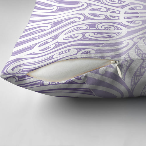 Purple New Zealand Puhoro Maori Tattoo Pillow Cover