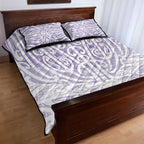 Purple New Zealand Puhoro Maori Tattoo Quilt Bed Set