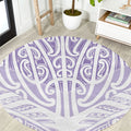 Purple New Zealand Puhoro Maori Tattoo Round Carpet